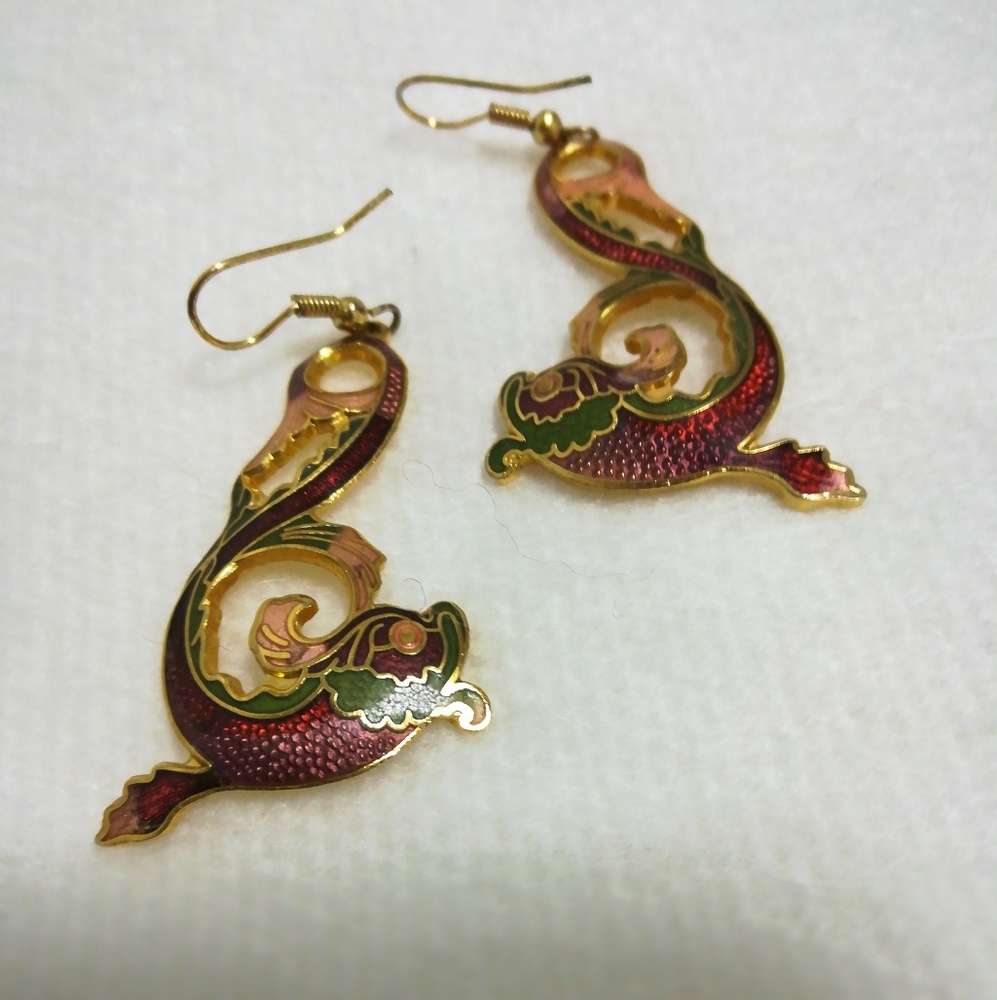 Cloisonne Goldfish Earrings